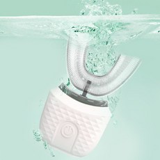 Neirny 클린이 전동 u형 케이스 음파 치솔 무선 충전식 소프트B 휴대용 방수 스포트 브러시 칫솔, 카키, 1개