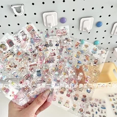 쿠쿠스토어 아름다운 사진 컷 필름이 포함된 실바니안 패밀리 스티커 PET 하우스 장면 수제 계정 귀여운 구, 01 1pcs random, 01 China Mainland