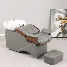 미용실 샴푸 의자 고급 샴푸 침대 뷰티 헤어샵 인테리어 미용 가구 샴푸대, 짙은 회백색 대야, 짙은 회백색 대야, 1개