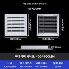 업소용 환기구 송풍구 음식점 점검구, ABS 개폐형 400 x 400mm