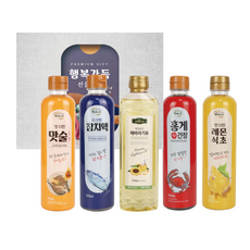 웰크리 행복 가득 선물 세트 5종 액젓 간장 식초 맛술 해바라기유 추석 설 명절선물