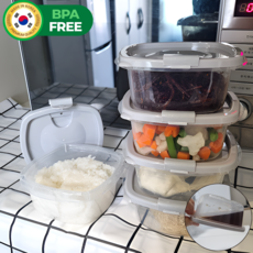 모에룬 완전밀폐 전자레인지 용기 도시락통 냉동밥보관용기, 1세트, 350ml 5p