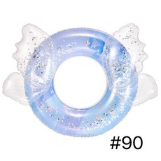 有感選物 台灣現貨 網美造型泳圈 拍照泳圈 人魚泳圈 亮片泳圈, 星翼翅膀游泳圈-藍色#90, 1個