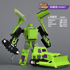 紐奇兒童變形工程車玩具金剛四合一，挖掘機汽車人模型，臺灣現貨, 1個, 變形推土機