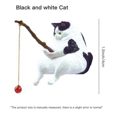 물고기 탱크 낚시 고양이 매달려 크리 에이 티브 풍경 사무실 장식품 재미 미니 마이크로, 04 WHITE, 1개