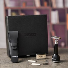 FREED 雙刃式刮鬍刀尊爵禮盒 極致黑 男友禮物, 1個, 不需刻字, 10