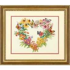 치수 70-35336 야생화 화환 초보자를 위한 크로스 스티치 키트 14 카운트 보리 다 천 11인치 x 14인치