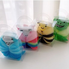 유아동 어린이 샤워볼 꿀벌 캐릭터샤워볼 어린이집 유치원 생일 행사 답례품, 1개, ,Q0112 캐릭터샤워볼-공룡