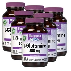블루보넷 L-글루타민 500mg 캡슐 Bluebonnet L-Glutamine, 100정, 6개
