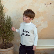 페리미츠 레터링 니트 베스트 남아 유아 겨울 조끼 P2541K411