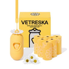 VETRESKA 데이지 강아지 향기나는 배변봉투 풉백 디스펜서 세트(파우더리향), 세트구성(디스펜서1개+풉백7롤), 1개, 1개입