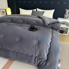 新品上新 石墨烯小黑被 牛奶絨棉被 冬天被子 加厚棉被 鎖溫發熱 純色石墨烯被 保暖棉被 冬季被子 羽絲絨棉被, 石墨烯-素雅灰,150*200 春秋被約2公斤, 石墨烯-素雅灰