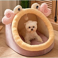 강아지집 겨울강아지집 반려견집 푹신함 포근함 겨울 하우스 고양이집 애견집 반려견, 소형 고양이2.5kg 강아지1.5kg, 1개, 핑크 크랩 하우스
