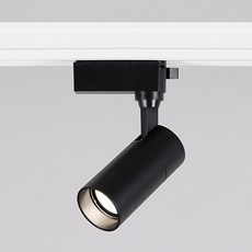 LED 에코 카네스 원형 COB 블랙 10W 레일조명 원통 스포트 레일등 각도조절 램프 플리커프리 인테리어, 1개, 주광색