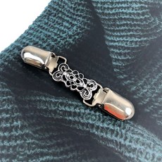 문양 메탈 가디건 여밈클립 케이프 숄 옷깃고정 집게, 단품, 1개