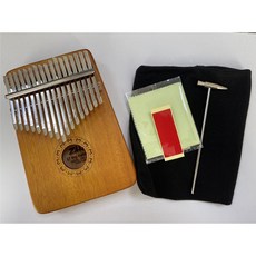 原木卡林巴琴 台灣製 17音可調音 附絨毛收納袋 輔助貼紙 金屬保養琴布, 1個, 卡林巴琴