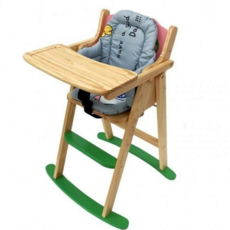 아기 식탁 의자 쿠션 유아 원목 아동 식사 의자 흔들 등받이, 그레이