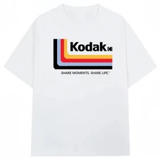 Kodak 레인보우 스트라이프 로고 그래픽 T 셔츠 2026 여름 남성 여성 100 코튼 빈티지 streetwear 캐주얼