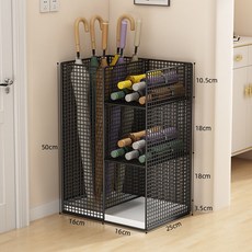 雨傘架 雨傘收納架 雨傘置物架 傘架 家用雨傘架 辦公室雨傘架雨傘架收納傘桶商用酒店公司置物大容量家用班級門口入戶放傘, 曜石黑-大容量-整體款, 1個