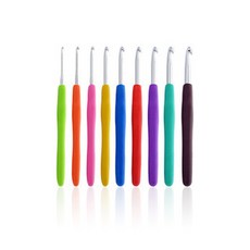 彩色軟柄鉤針編織工具套組 2.0mm, 1套