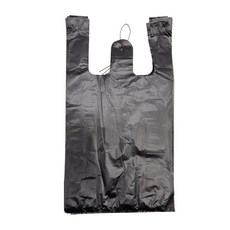 쇼핑봉투 16x29 소 100매 검정 비닐봉지 포장용 다용도 손잡이형 테이크아웃 포장袋, 쇼핑봉투16x29_소100매_검정, 1개