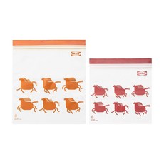 IKEA 保鮮袋密封袋 3款任選 50入組 可裝食材/蔬菜/水果/尿布等多用途, 1個, 紅色2.5L+粉色1.2L, 50個裝, 2.5 +1.2