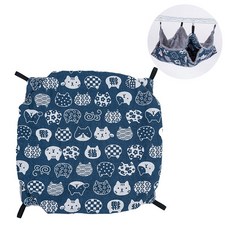 倉鼠雙面雙層加絨懸掛式吊牀金絲熊松鼠刺蝟寵物兩面可用夾層吊牀, 1個, 藍貓