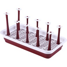 Kailiwen 사각형 플라스틱 물빠짐 컵걸이, 2개, 레드