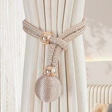 窗簾綁帶輕奢紗簾綁繩紮束帶簡約釦環綁飾可調節神器布帶一件窗簾裝飾配件, 奶咖色(一個裝), 1個