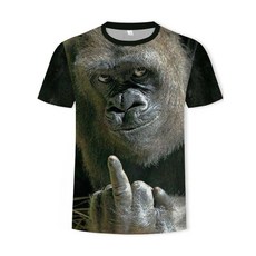 웃긴 원숭이 고릴라 반팔 티셔츠 고릴라티 원숭이티