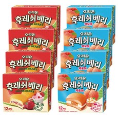 [달담박스]오리온 후레쉬베리 딸기 336g 4개+복숭아 336g 4개, 8개