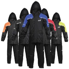 HWK 남성 여성용 오토바이 우비 투피스 방수 레인 기어 반사 재킷 바지 포함 사계절용 내후성 보호 라이딩 블루 4XL 203098, L