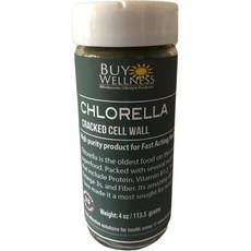 클로렐라 엽록소 파우더 크랙 셀 슈퍼푸드 | 생그린 단백질 비타민이 풍부함 깨진 클린 비유전자변형식품 비건 조사되지 않은 4온스 유리팩, 1개, 113.5g