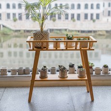 花架 實木花架客廳陽台室內花盆架子多層落地式置物架簡約北歐輕奢高端, 杉木【原木色】環保木蠟油擦拭,大