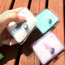 한스밀 스티커 포토카드 수집용 포켓 수납 바인더 소형스티커수납, 블루