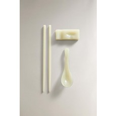 자라 zara 젓가락 숟가락 및 받침대 세트(3개입) - 노랑112161, 단일 사이즈