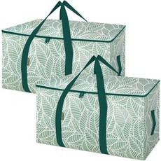 무빙백 튼튼한 손잡이가 베일린 용품(클리어 있는 보관 토트 오버사이즈 2팩) 무빙 2팩 강화 의류용, 2-Pack, Antique Folidage