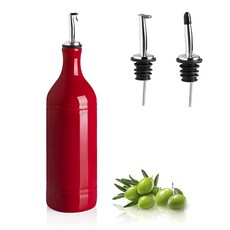 Sweejar 세라믹 올리브 오일 디스펜서 병 불투명 오일 크루트가 산화를 줄이기 위해 보호 식초 커피 시럽 및 기타 액체 보관에 적합 1팩 500ml(15.5온스), 680.4g(24온스), 1개 세트