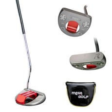 MEGA GOLF S302推桿，CNC銑削桿面，中空設計，紅色瞄準線，人體工學握把, 35吋, 72度