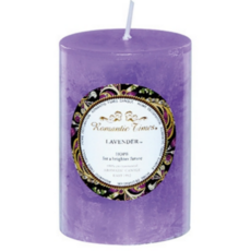 ROMANTIC TIMES 小柱蠟薰衣草香氛蠟燭，營造浪漫氛圍，提升生活品味, 1個, 120ml, 深沉檀香