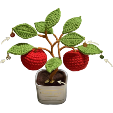 코바늘 DIY 뜨개 꽃 화분 세트 데스크 액세서리, 평안히, 1개