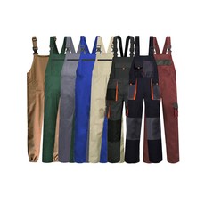 정비복 점프수트 여름용 페인트 카센터 반팔 공예 멜빵 면직물 블루 M, L, 진카키 단일 바지