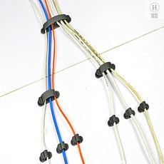 다용도클립 케이블고정클립 무타공 케이블 정리 허브세트 10종 선정리 클립 홀더 부착형 고정, 클립 케이블정리HUB세트(색상랜덤)