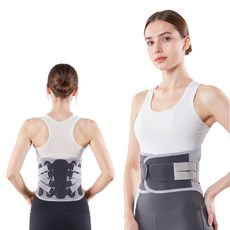 支撐腰部支架，可調節腰部支撐帶，黑色/灰色，M-XXL, 黑色, 1個