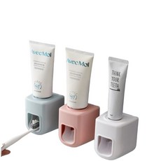 自動擠牙膏器 牙膏架 牙膏收納 免打孔 擠牙膏 浴室收納 牙刷架, 藍色, 1個