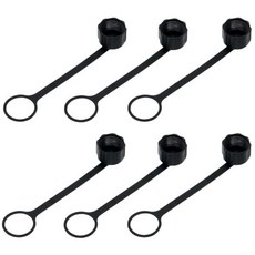 MerciL 6개 세트 M12 커넥터 먼지 커버 소켓 패널 마운트 스레드 캡 플라스틱 나사 방수 뚜껑 플러그 보호 소켓용 (수컷용)