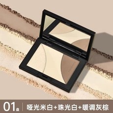 Mooekiss 木柯詩 三色修容高光盤, 1個, 01號自熱膚色 16.5g