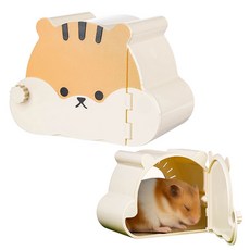 소동물 은신처 마그네틱 관찰 햄스터 하우스 리틀띵즈, 1개, 브라운