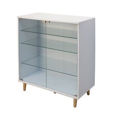 BuyJM 低甲醛加寬版80公分模型公仔玻璃展示櫃 BO041，公仔櫃、收納櫃、玻璃櫃，台灣製, 白色