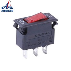 1PCS 과부하 보호 재설정 회로 차단기 개의 로커 끄기 스위치 장치 3A-16A 2 빛 스위치가있는, Black Shell, 8A